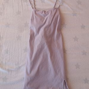 Light purple bodycon back tie dress